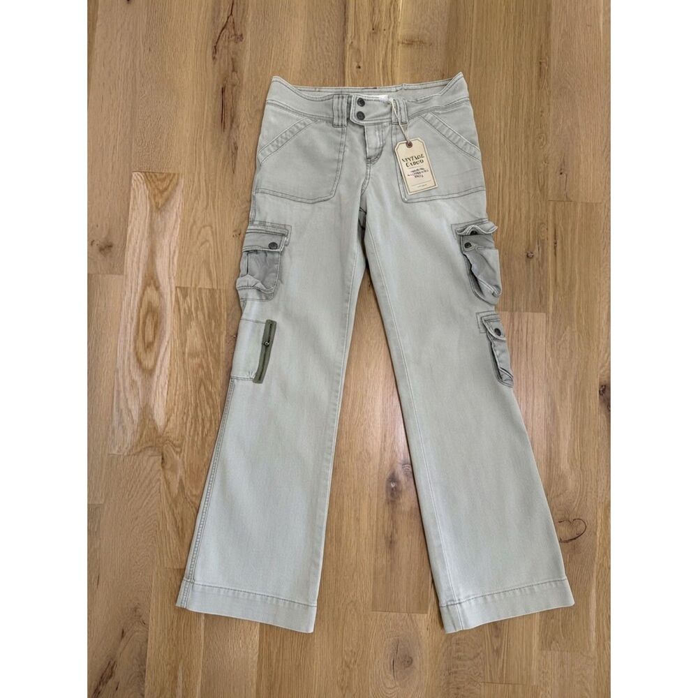 Abercrombie Kids 16 Slim (fits W 0,2) Vintage Cargo Pants Green Khaki Multi-Pock